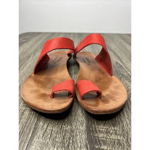 Cydwoq Hillary Toe-Ring Red Brick Leather Handmade USA Sandals Sz EU 39 / US 8 - Picture 6 of 10